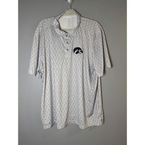 CBK Men's University of Iowa Hawkeyes Golf Polo Shirt Geometric Pattern